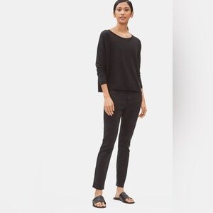 Eileen Fisher Organic Cotton High Waisted Skinny Jeans in Washed black